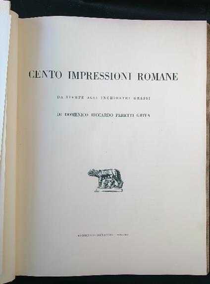 Cento impressioni romane - Domenico R. Peretti Griva - copertina