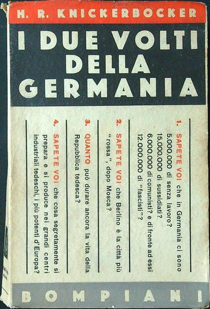 I due volti della Germania - H. R. Knickerbocker - copertina