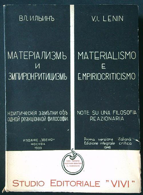 Materialismo e empiriocriticismo. Note su una filosofia reazionaria - Lenin - copertina