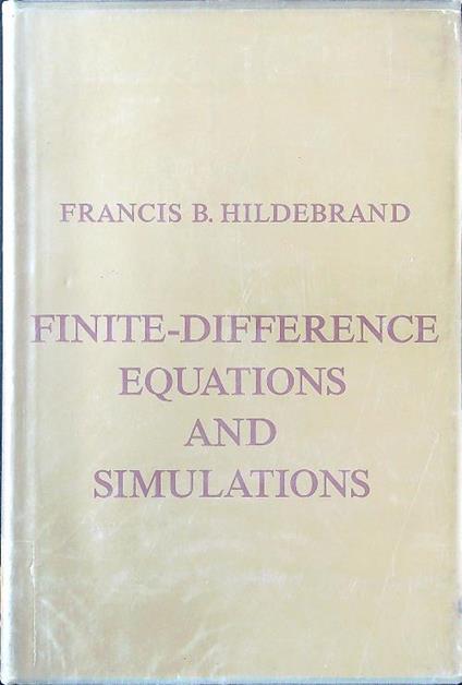 Finite-difference equations and simulations  - Francis B. Hildebrand - copertina