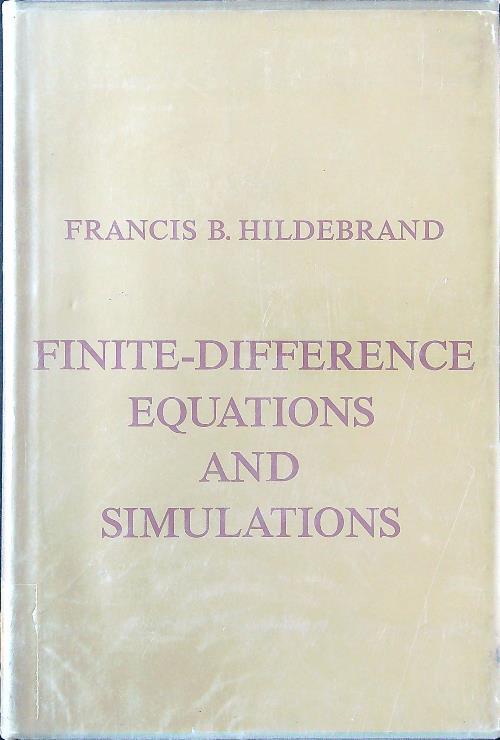 Finite-difference equations and simulations  - Francis B. Hildebrand - copertina