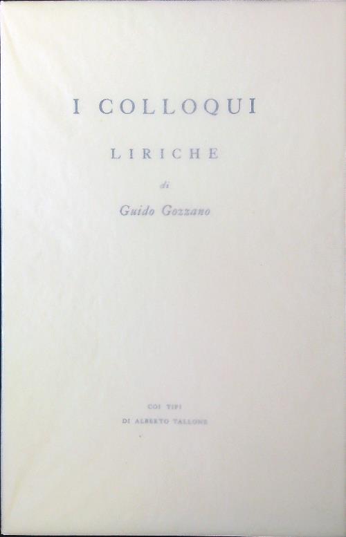 I colloqui. Liriche