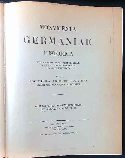 Monumenta Germaniae Historica - copertina
