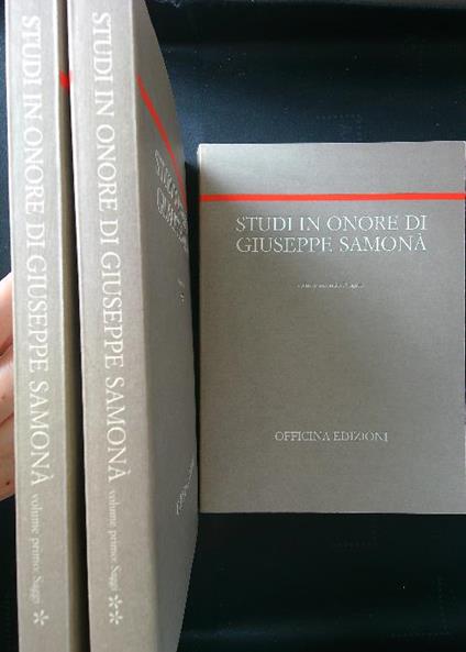 Studi in onore di Giuseppe Samon 2 volumi 3 tomi - Marina Montuori - copertina