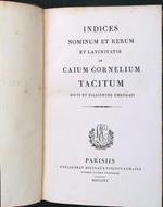 Indices nominum et rerum et latinitatis in Caius Cornelius Tacitus