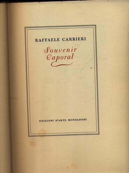 Souvenir Caporal - Raffaele Carrieri - copertina