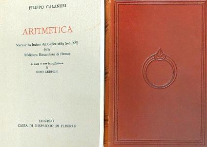 Aritmetica : secondo la lezione del Codice 2669  - Filippo Calandri - copertina