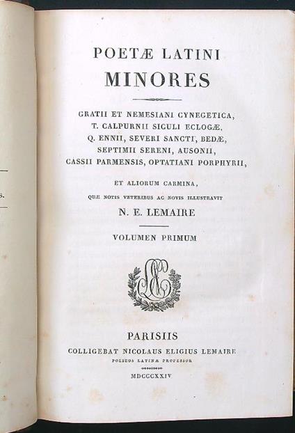 Poetae latini minores volumen primum - copertina