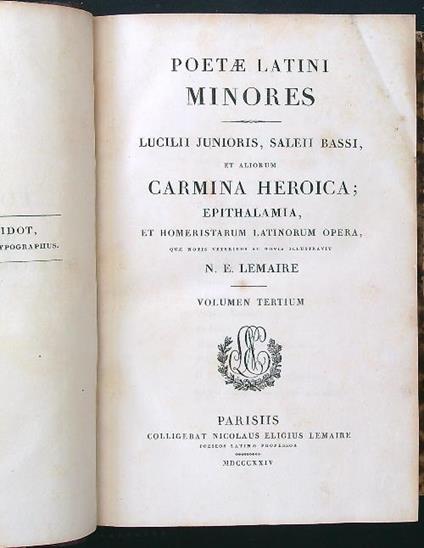 Poetae latini minores volumen tertium - copertina