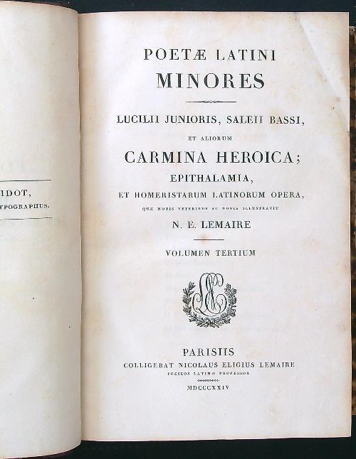 Poetae latini minores volumen tertium - copertina