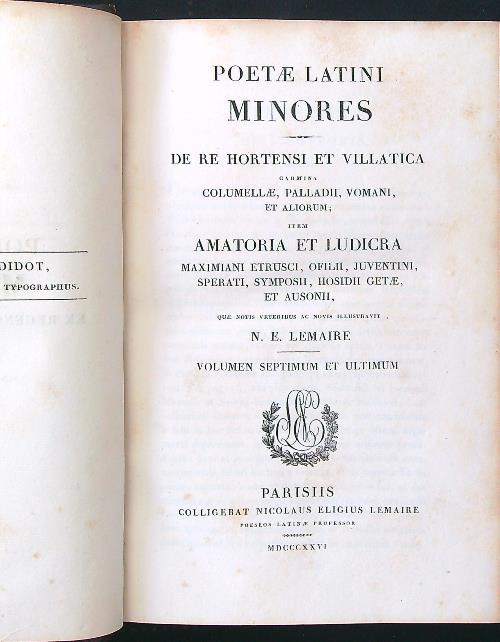 Poetae latini minores volumen septimum et ultimum
