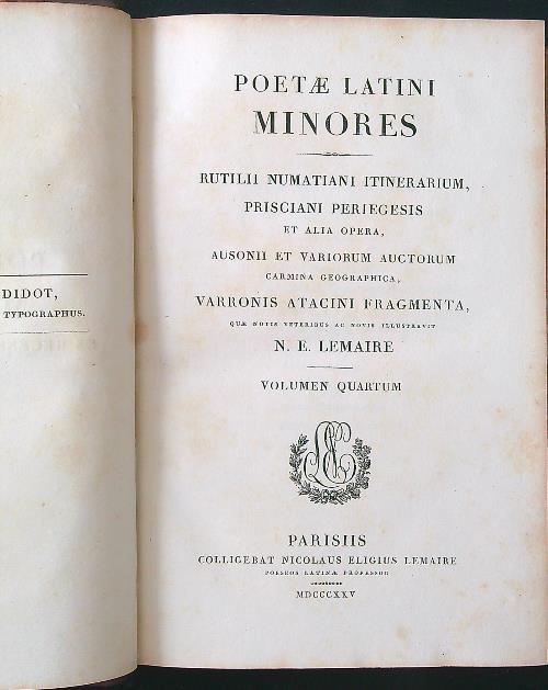 Poetae latini minores volumen quartum - copertina