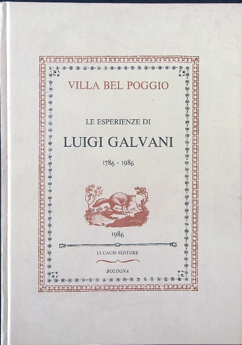 Le esperienze di Luigi Galvani 1786-1986 - copertina