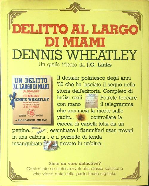 Delitto al largo di Miami - Dennis Wheatley - copertina