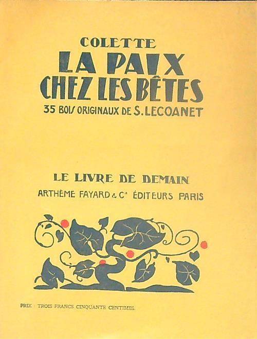 La paix chez les Bêtes