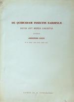 De quibusdam insectis Sardiniae novis aut minus cognitis