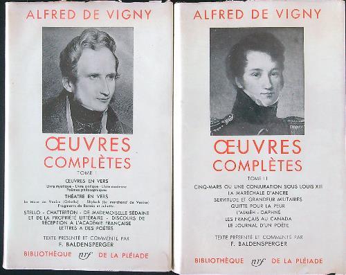 Oeuvres completes 2 tomes - Alfred De Vigny - copertina