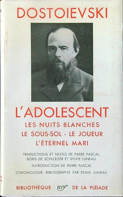 L' adolescent - Les nuits blanches - Le sous-sol - Le joueur - L'eternel mari - Dostoievski - copertina