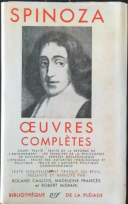 Oeuvres completes - Spinoza - copertina