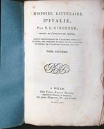 Histoire litteraire d'Italie