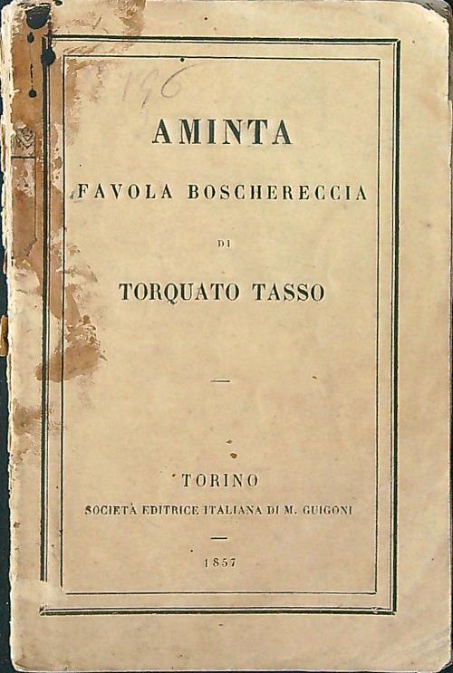 Aminta favola boschereccia - Torquato Tasso - copertina