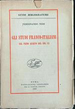 Gli  studi franco-italiani nel primo quarto del sec. XX