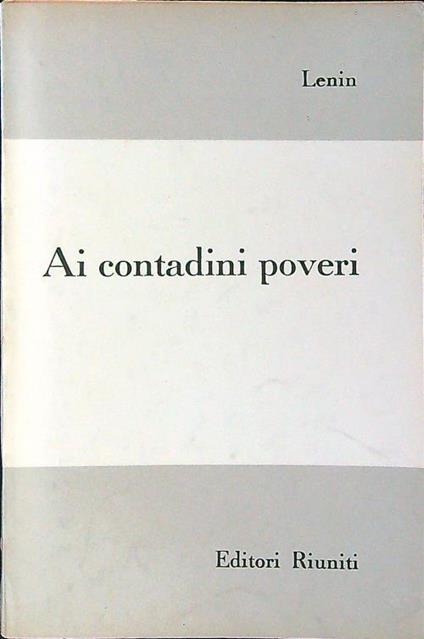 Ai contadini poveri - Lenin - copertina