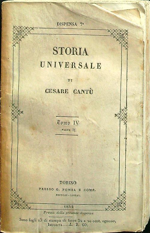 Storia universale dispensa n. 7 tomo IV parte 2