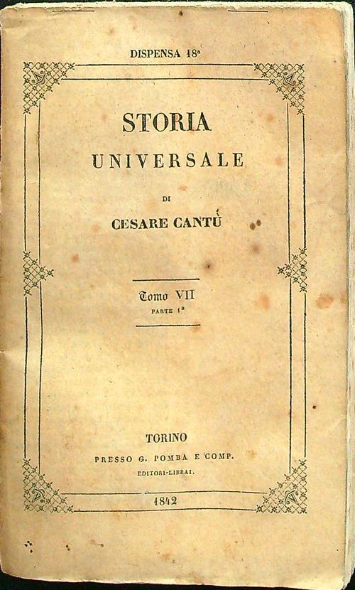 Storia universale dispensa n. 18 tomo VII parte 1 - copertina