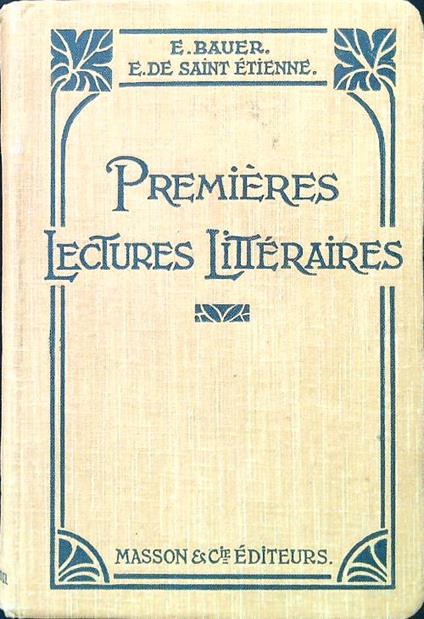 Premieres Lectures Litteraires - Eugene Bauer - copertina