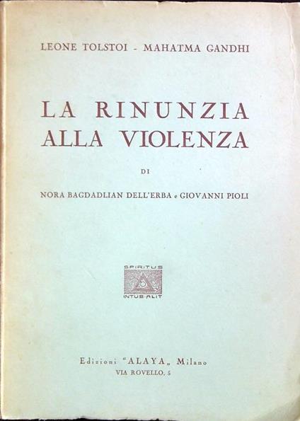 La rinunzia alla violenza - Leone Tolstoi - copertina