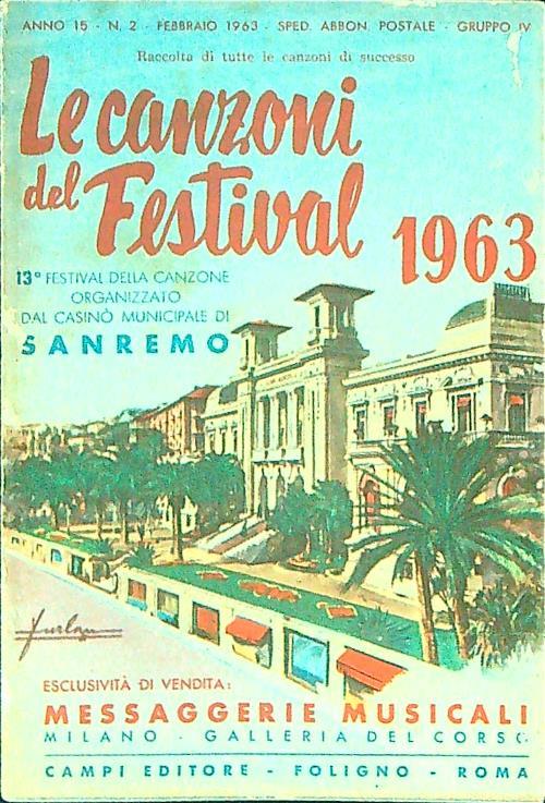 Le  canzoni del festival 1963 Anno 15 n. 2 - Febbraio 1963 - copertina