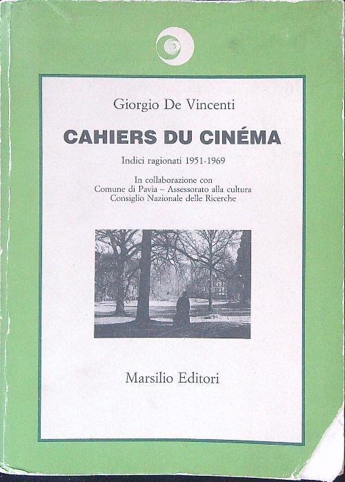 Cahiers du cinema - Giorgio De Vincenti - copertina