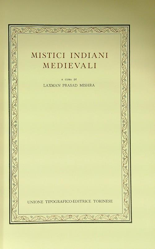 Mistici indiani medievali - Laxman Prasad Mishra - copertina