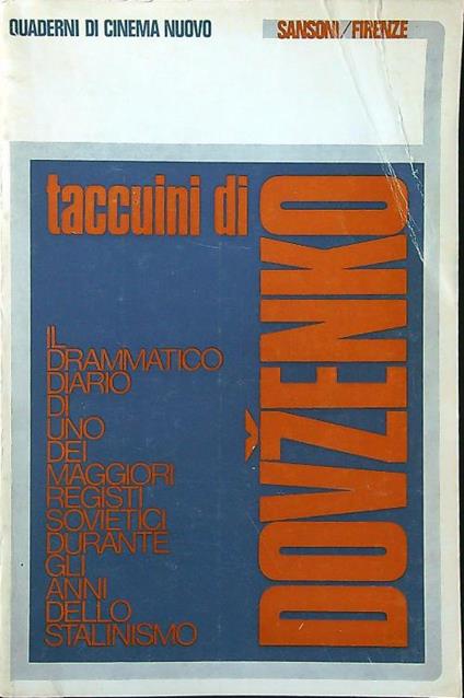Quaderni di Cinema Nuovo. Taccuini di Dovzenko - Guido Aristarco - copertina