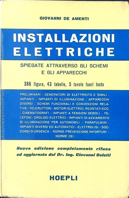 Installazioni elettriche - Giovanni De Amenti - copertina