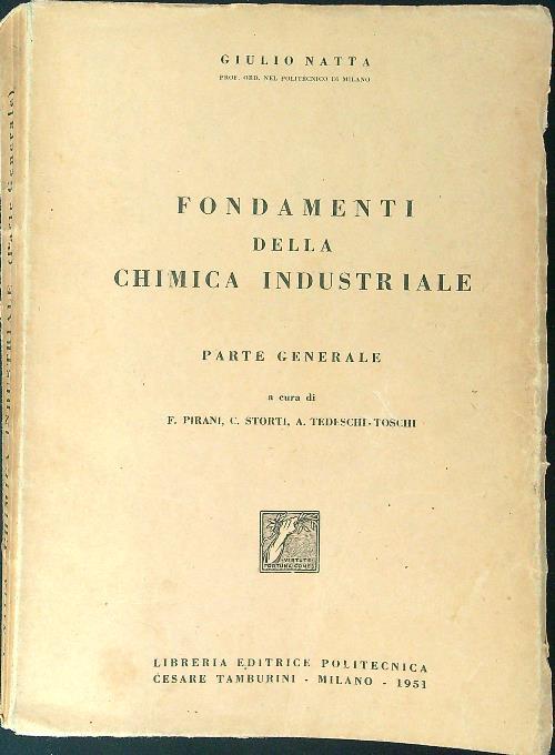 Fondamenti della chimica industriale - Giulio Natta - copertina