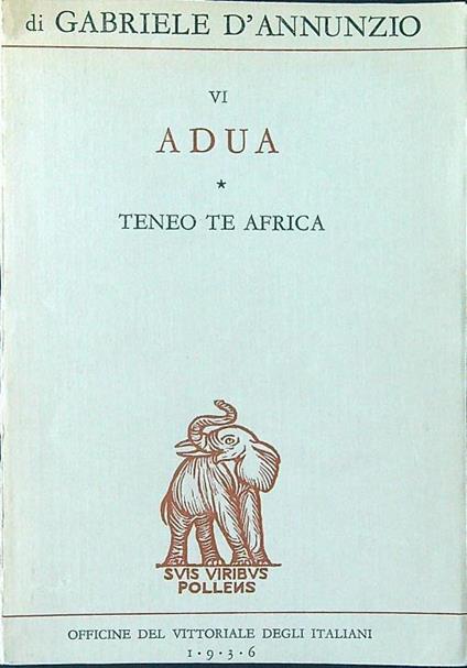 Adua - Gabriele D'Annunzio - copertina