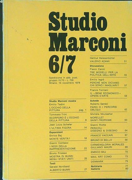Studio Marconi 6/7 - copertina