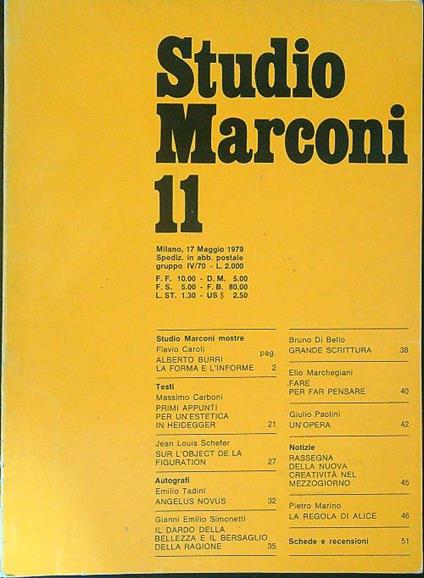 Studio Marconi 11 - copertina