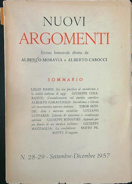 Nuovi argomenti n. 28-29/settembre-dicembre 1957 - Moravia - copertina