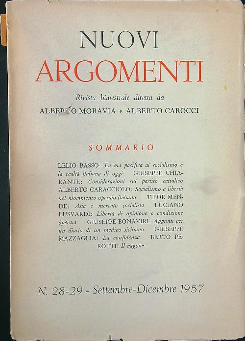 Nuovi argomenti n. 28-29/settembre-dicembre 1957 - Moravia - copertina