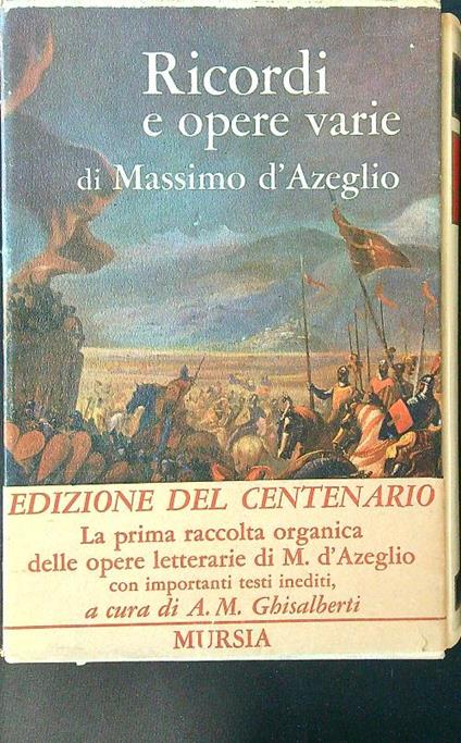 Ricordi - Opere varie - Massimo d'Azeglio - copertina