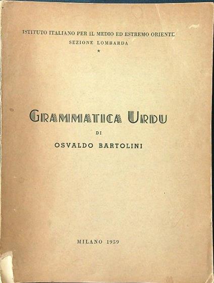 Grammatica urdu - Osvaldo Bartolini - copertina