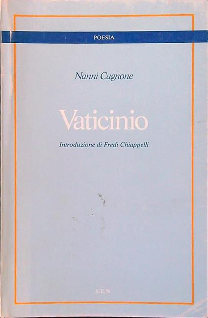 Vaticinio - Nanni Cagnone - copertina
