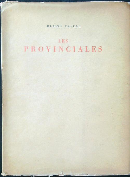 Les provinciales - Blaise Pascal - copertina