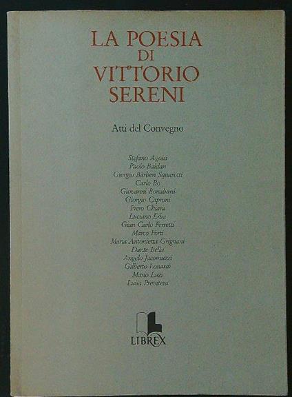 La poesia di Vittorio Sereni - copertina
