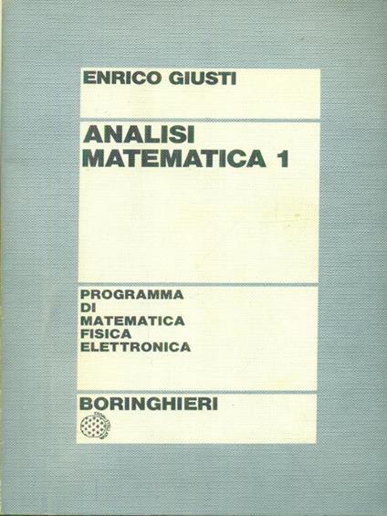 Analisi matematica 1 - Enrico Giusti - copertina