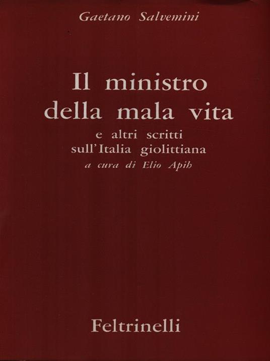 Il ministro della mala vita - Gaetano Salvemini - copertina
