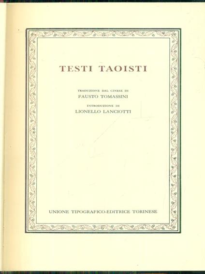 Testi taoisti - copertina